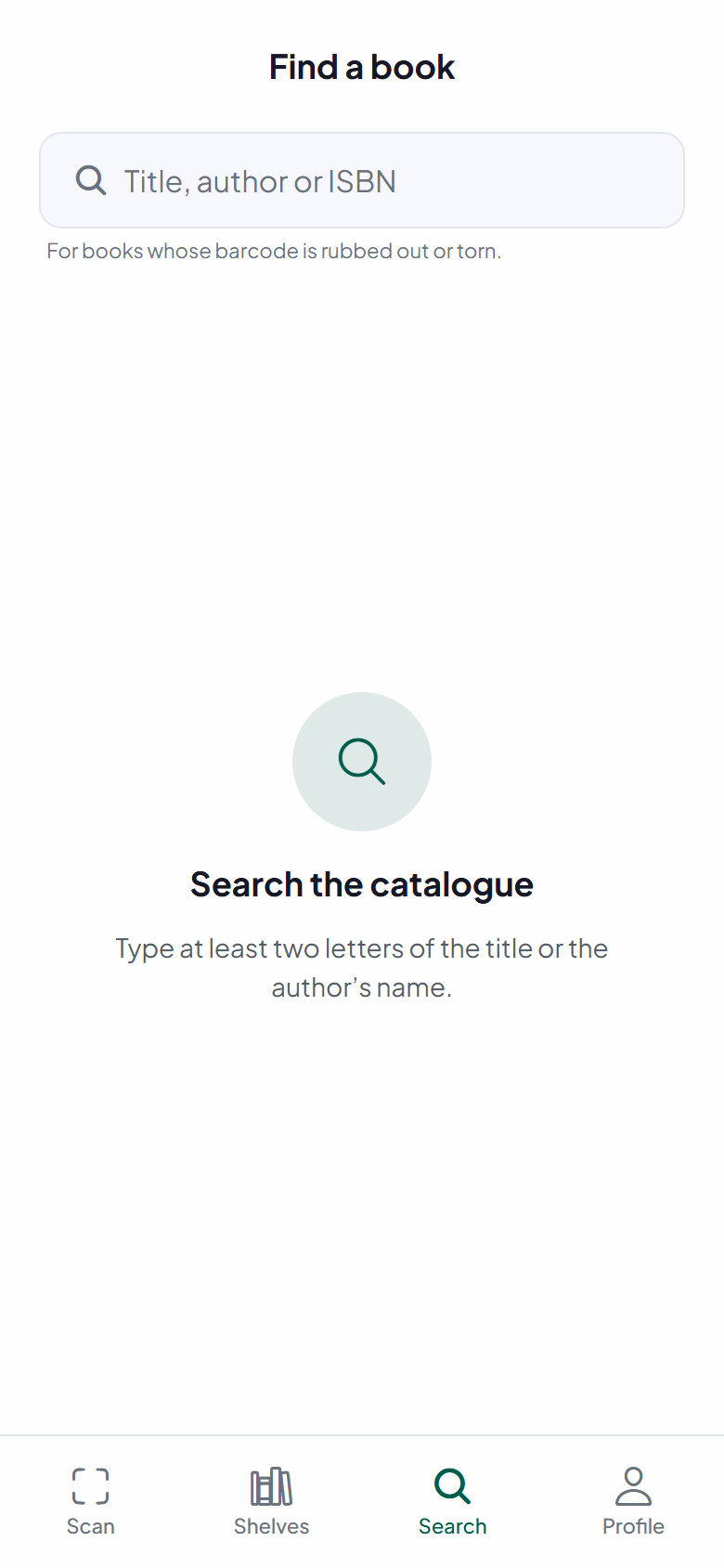 Search by title, for books with no barcode
