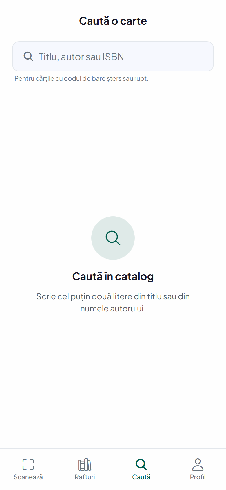 Căutarea după titlu, pentru cărțile fără cod de bare